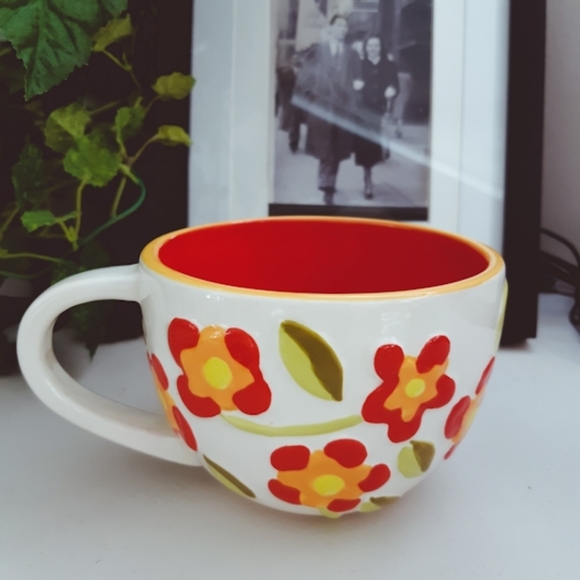 Starbucks Other - Starbucks 2008 Floral Embossed Mug or Cup